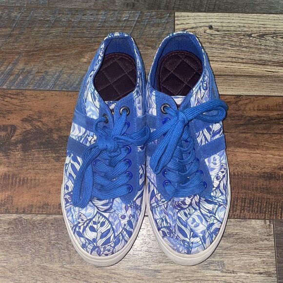 Gola x Liberty Quota Sneaker Royal Blue & White Floral - Picture 3 of 9